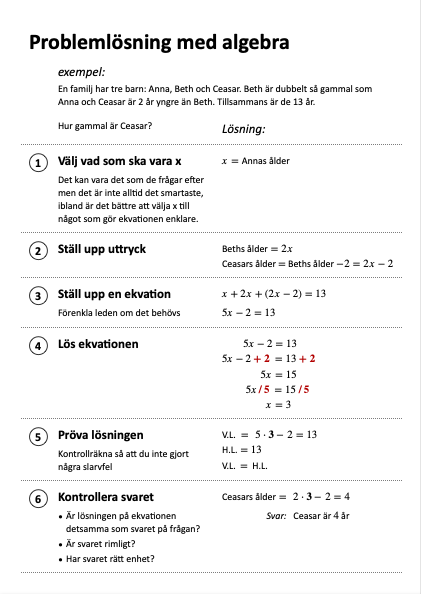Problemlösning med algebra